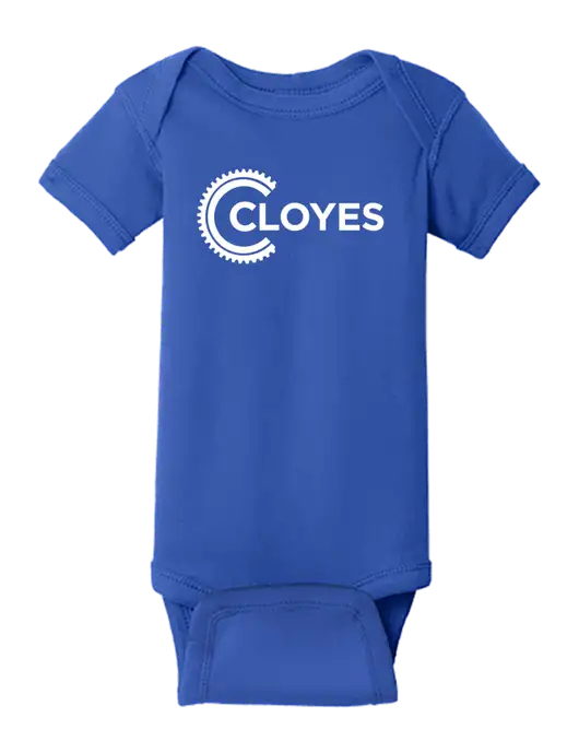 Rabbit Skins Royal Infant Short Sleeve Baby Rib Bodysuit w/Cloyes Logo