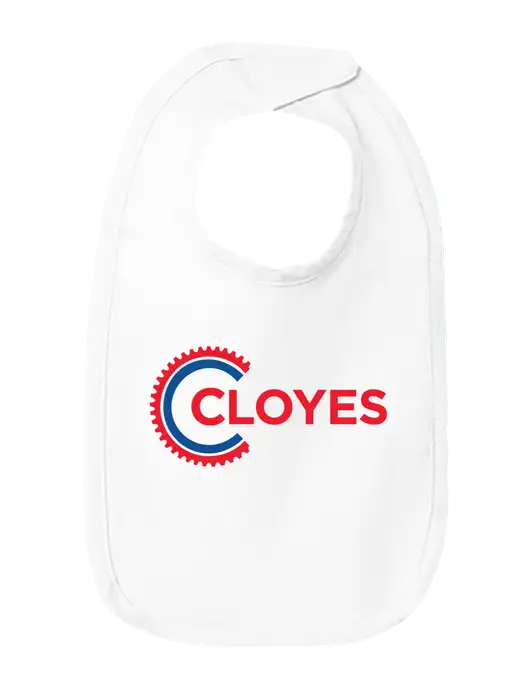 Rabbit Skins White Infant Premium Jersey Bib w/Cloyes Logo