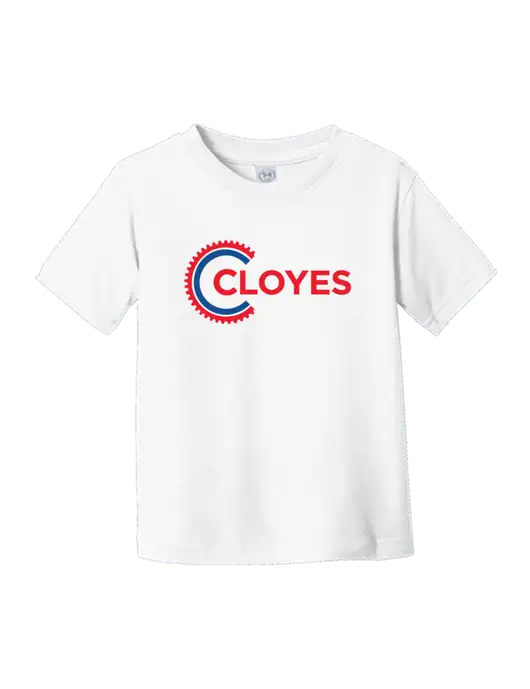 Rabbit Skins White Toddler Fine Jersey Tee w/Cloyes Logo