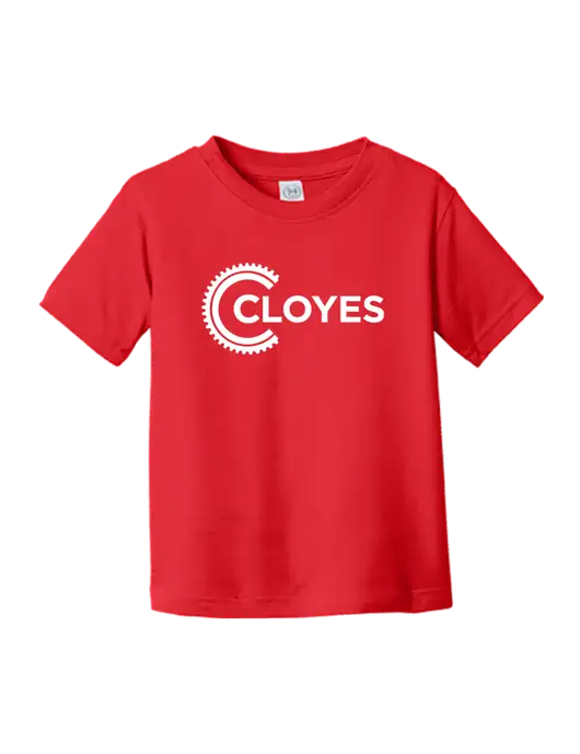 Rabbit Skins Red Toddler Fine Jersey Tee w/Cloyes Logo