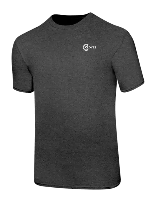 Ring Spun Dark Heather Grey 4.5 oz T-Shirt w/Cloyes Logo