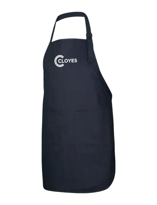 Full-Length Black Apron With Pockets w/Cloyes Logo
