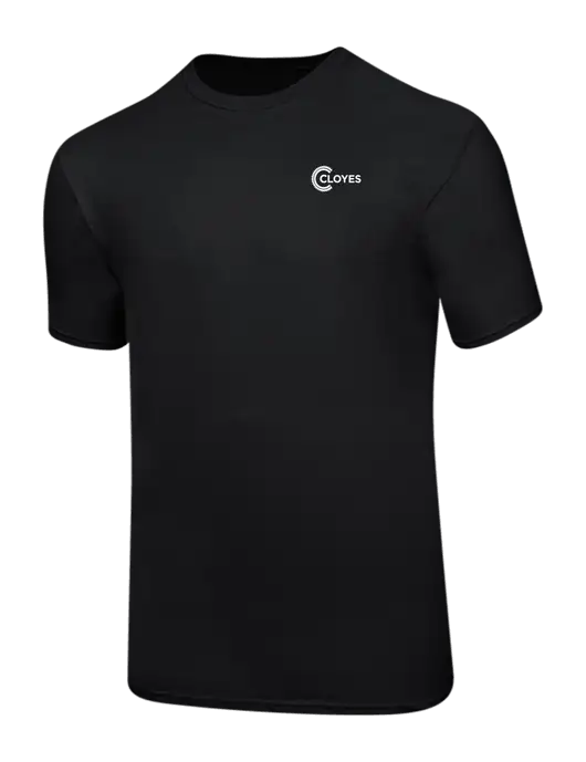 Ring Spun Jet Black 4.5 oz T-Shirt w/Cloyes Logo