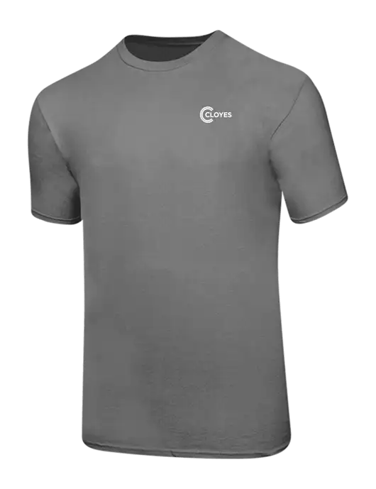 Ring Spun Medium Grey 4.5 oz T-Shirt w/Cloyes Logo