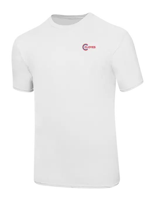 Ring Spun White 4.5 oz T-Shirt w/Cloyes Logo