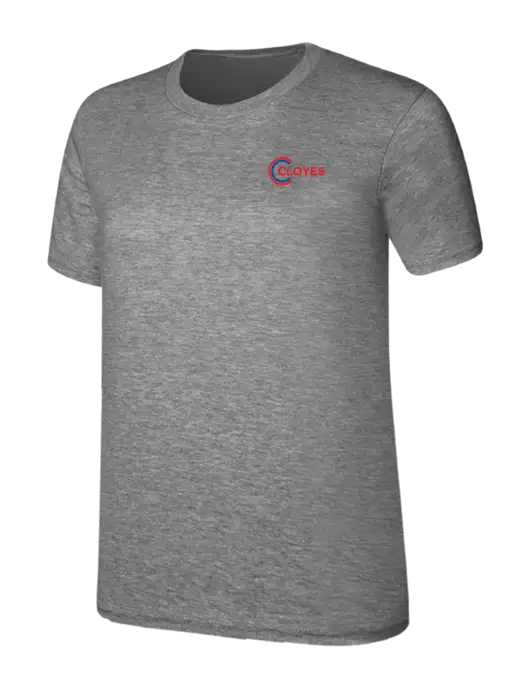 Womens Ring Spun Light Grey Heather 4.5 oz T-Shirt w/Cloyes Logo