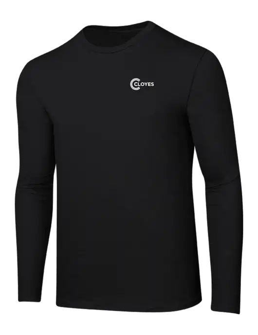 Ring Spun Jet Black 4.5 oz Long Sleeve T-Shirt w/Cloyes Logo