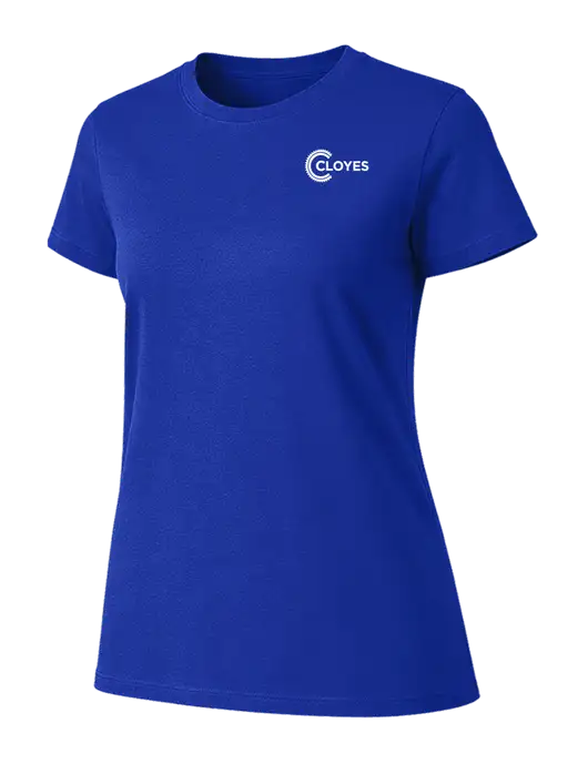 Womens Ring Spun Royal 4.5 oz T-Shirt w/Cloyes Logo