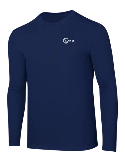 Ring Spun Navy 4.5 oz Long Sleeve T-Shirt w/Cloyes Logo