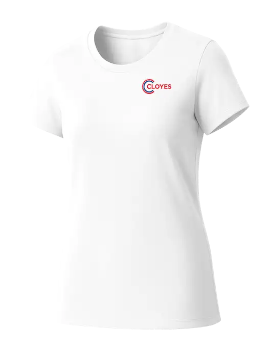 Womens Seriously Soft White T-Shirt w/Cloyes Logo