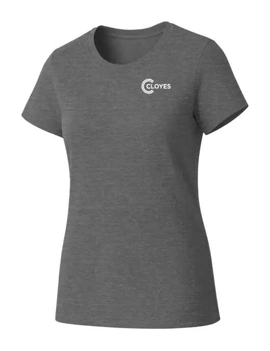 Womens Seriously Soft Grey Frost T-Shirt w/Cloyes Logo
