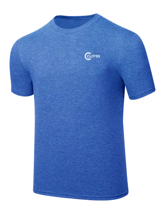 Simply Soft Royal Frost 4.5oz  Poly/Combed Ring Spun Cotton T-Shirt w/Cloyes Logo