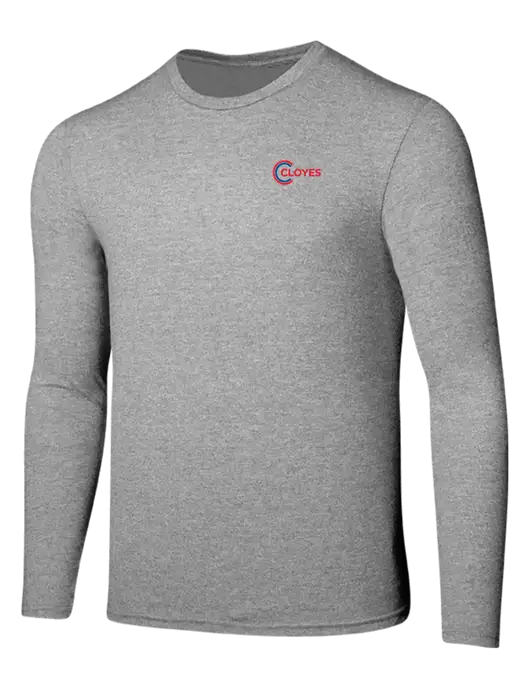 Seriously Soft Light Heathered Grey Long Sleeve T-Shirt w/Cloyes Logo
