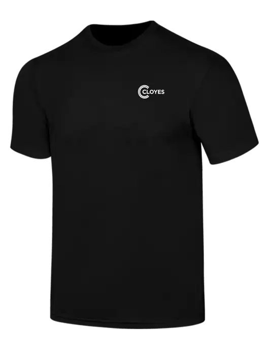 Simply Soft Black 4.5oz  Poly/Combed Ring Spun Cotton T-Shirt w/Cloyes Logo