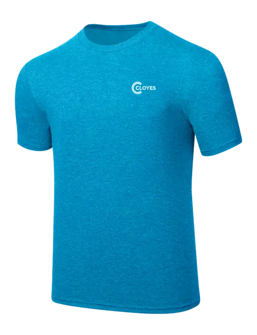Simply Soft Sapphire Blue Frost 4.5oz  Poly/Combed Ring Spun Cotton T-Shirt w/Cloyes Logo