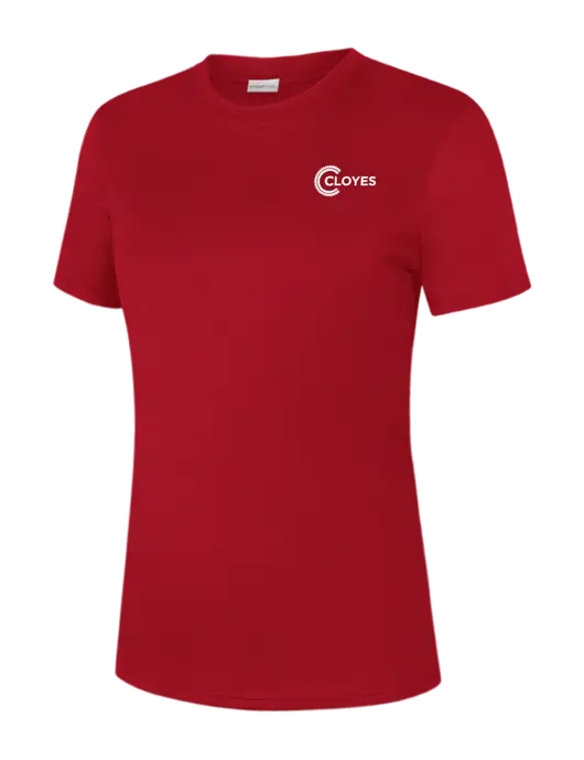  Womens Red PosiCharge Competitor Tee w/Cloyes Logo