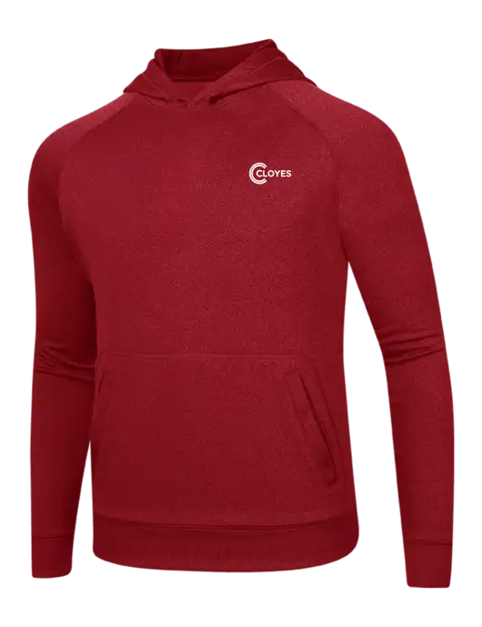 Tech True Red Fleece Hooded Sweatshirt w/Cloyes Logo