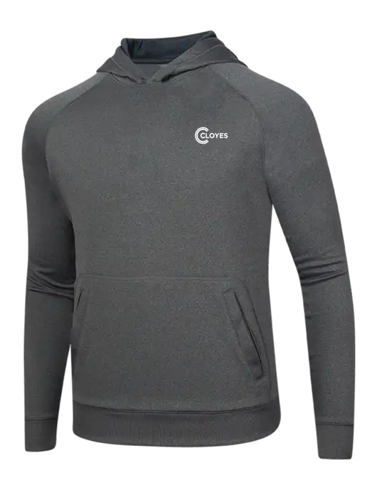 Tech Graphite Heather Fleece Hooded Sweatshirt w/Cloyes Logo