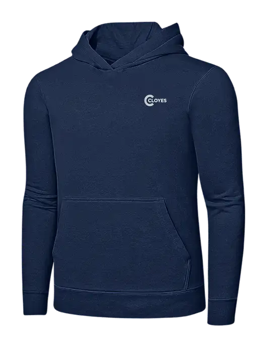 Navy 7.8 oz Ring Spun Hooded Sweatshirt w/Cloyes Logo