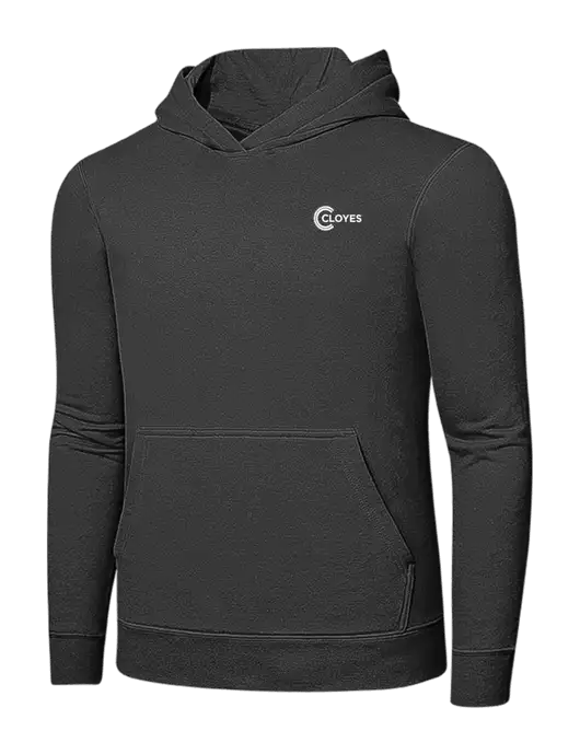 Charcoal 7.8 oz Ring Spun Hooded Sweatshirt w/Cloyes Logo