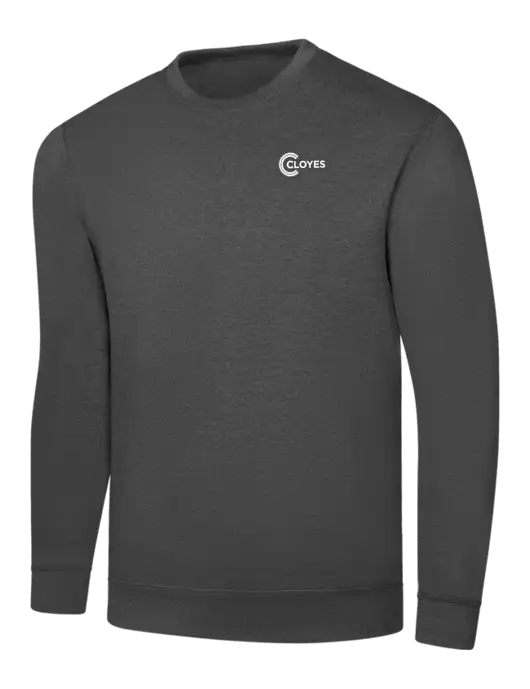 Charcoal 7.8 oz Ring Spun Crew Sweatshirt w/Cloyes Logo