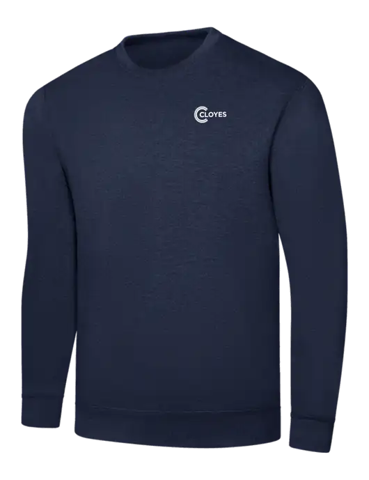 Navy 7.8 oz Ring Spun Crew Sweatshirt w/Cloyes Logo