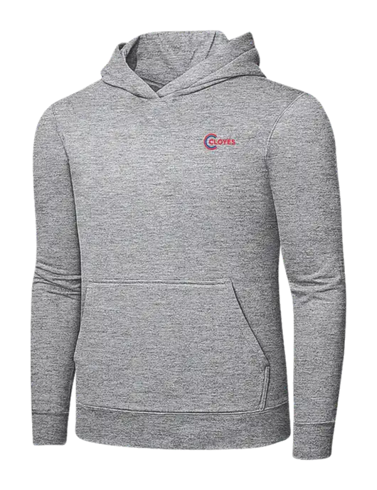 Light Grey Heather 7.8 oz Ring Spun Hooded Sweatshirt w/Cloyes Logo