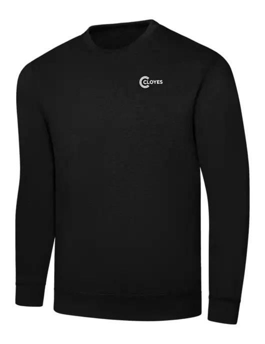 Black 7.8 oz Ring Spun Crew Sweatshirt w/Cloyes Logo