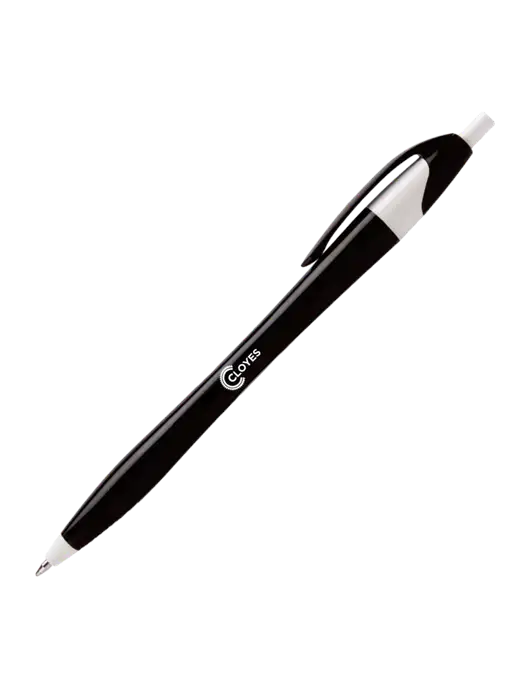 Novella Black/White Executive Pen - Blue Ink w/Cloyes Logo