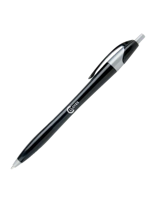 Novella Black/Silver Corporate Pen - Blue Ink w/Cloyes Logo