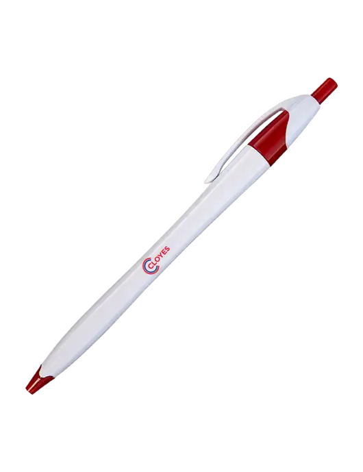 Novella White/Red Classic Pen - Blue Ink w/Cloyes Logo