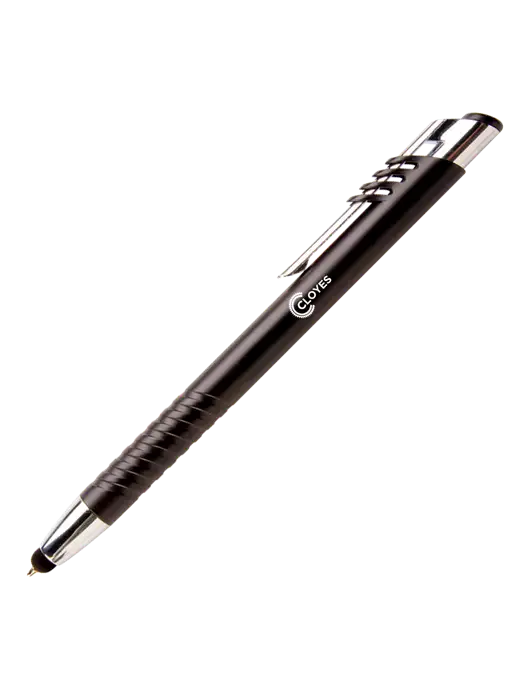 Schirhart Black Stylus Pen - Blue Ink w/Cloyes Logo