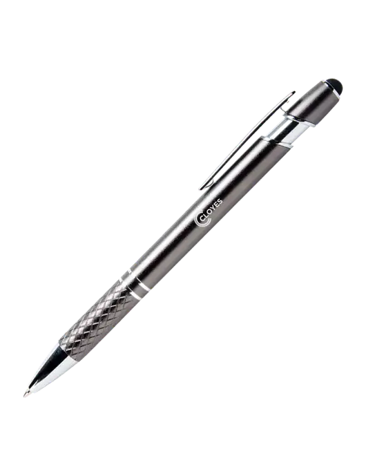 Valencia Gunmetal Stylus Pen - Black Ink w/Cloyes Logo