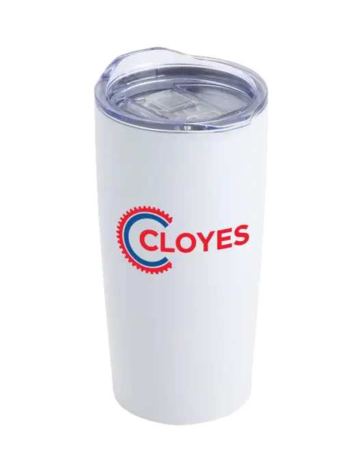 Society White 20 oz Insulated Tumbler w/Cloyes Logo