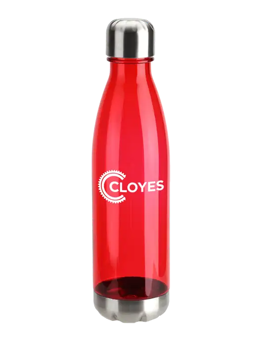 Bayside Tritan Red 25 oz Bottle with Stainless Base and Cap w/Cloyes Logo