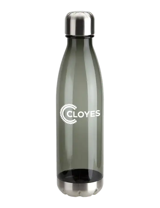 Bayside Tritan Smoke 25 oz Bottle with Stainless Base and Cap w/Cloyes Logo