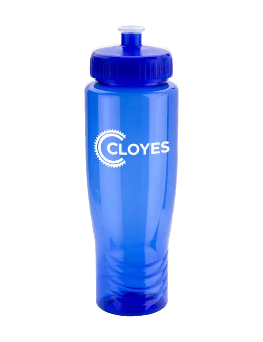 Roam Blue 28 oz Eco-Polyclear Bottle with Push Pull Lid w/Cloyes Logo