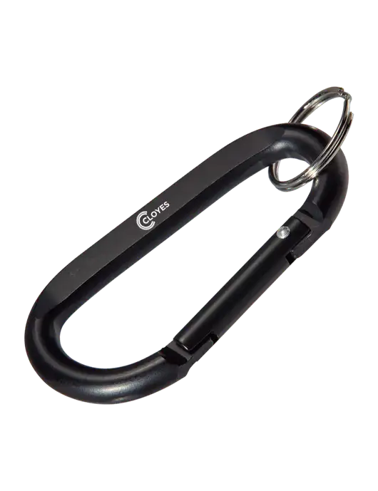Black Carabiner & Key Ring w/Cloyes Logo