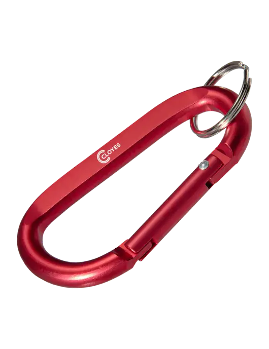 Red Carabiner & Key Ring w/Cloyes Logo