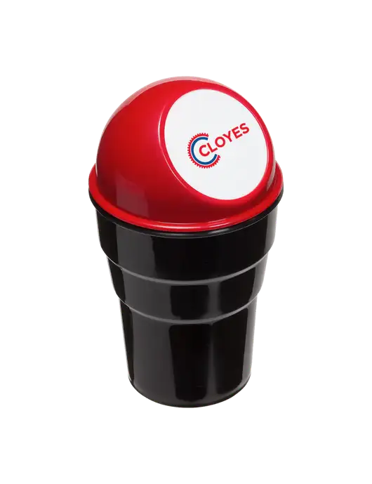 Red Car Cup Holder Trash Can w/Cloyes Logo