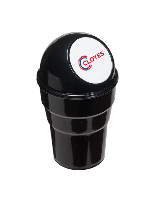 Black Car Cup Holder Trash Can w/Cloyes Logo