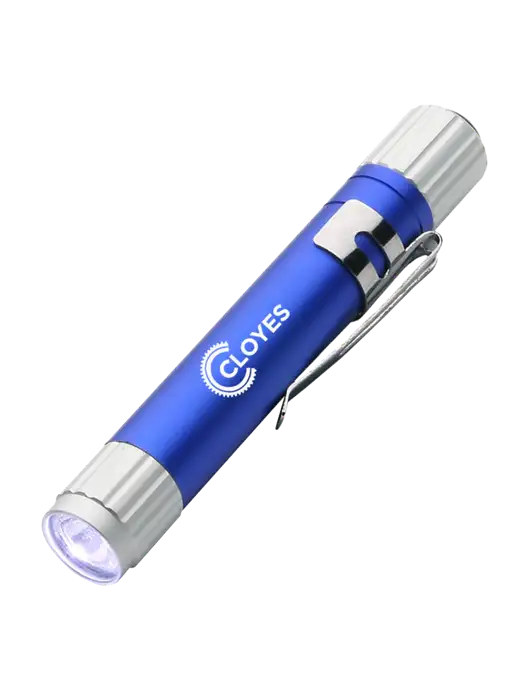 Blue Aluminum LED Penlight w/Cloyes Logo