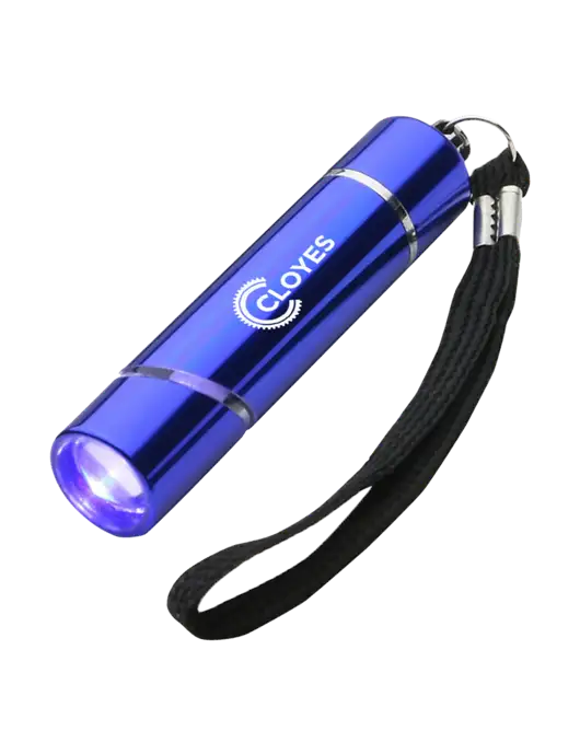 Blue Aluminum Scope LED Flashlight w/Cloyes Logo