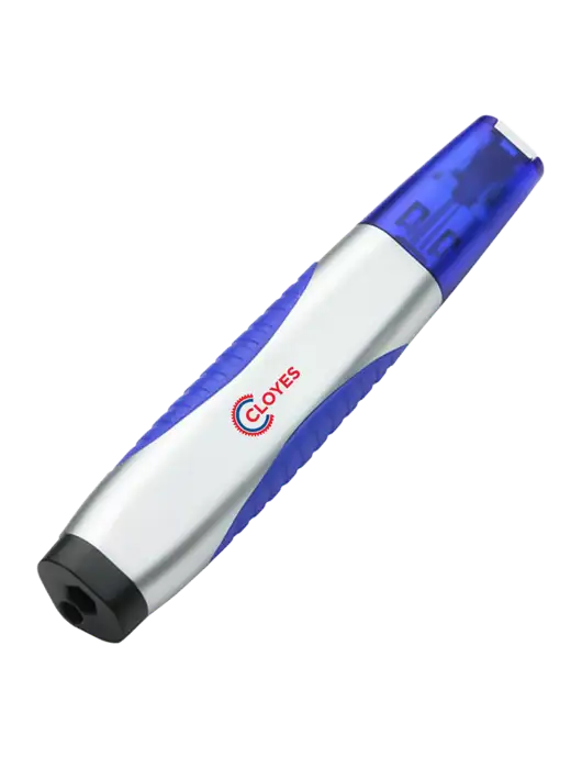 Silver/Blue Level Light Screwdriver Pen w/Cloyes Logo