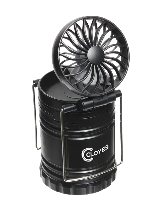 Black Retro Lantern with Fan w/Cloyes Logo