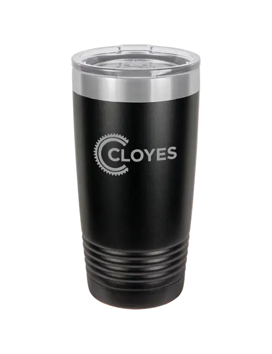 Polar Camel 20 oz Powder Coated Black Vacuum Insulated Tumbler w/Cloyes Logo