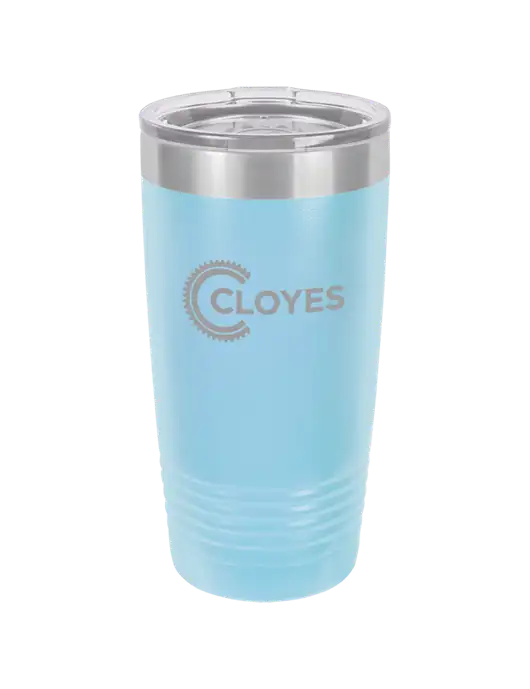 Polar Camel 20 oz Powder Coated Light Blue Vacuum Insulated Tumbler w/Cloyes Logo