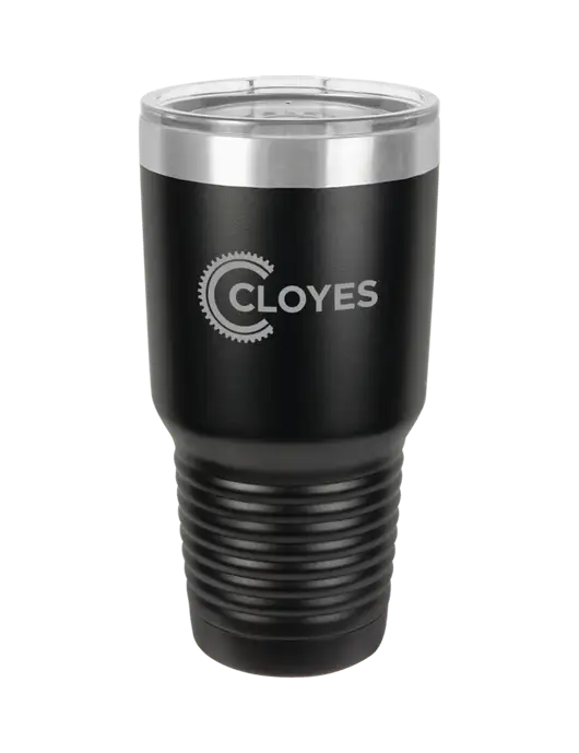 Polar Camel 30 oz Powder Coated Black Vacuum Insulated Tumbler w/Cloyes Logo