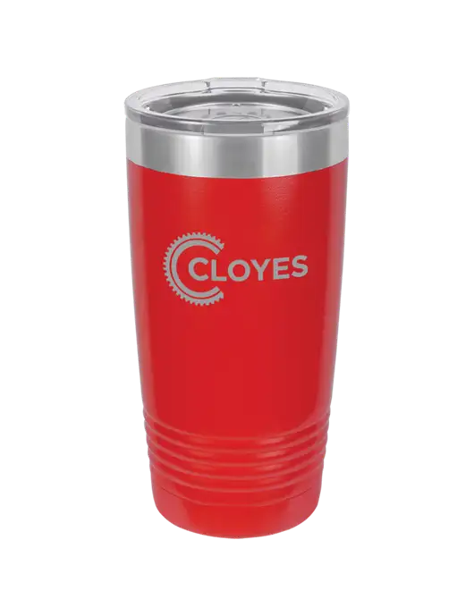 Polar Camel 20 oz Powder Coated Red Vacuum Insulated Tumbler w/Cloyes Logo