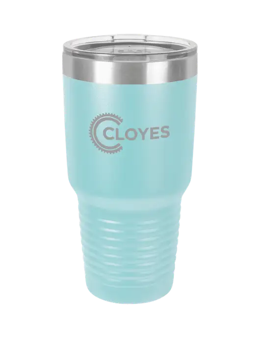 Polar Camel 30 oz Powder Coated Light Blue Vacuum Insulated Tumbler w/Cloyes Logo